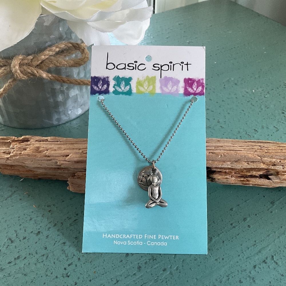Basic Spirit Pewter Yoga Double-Charm Necklace NWT
